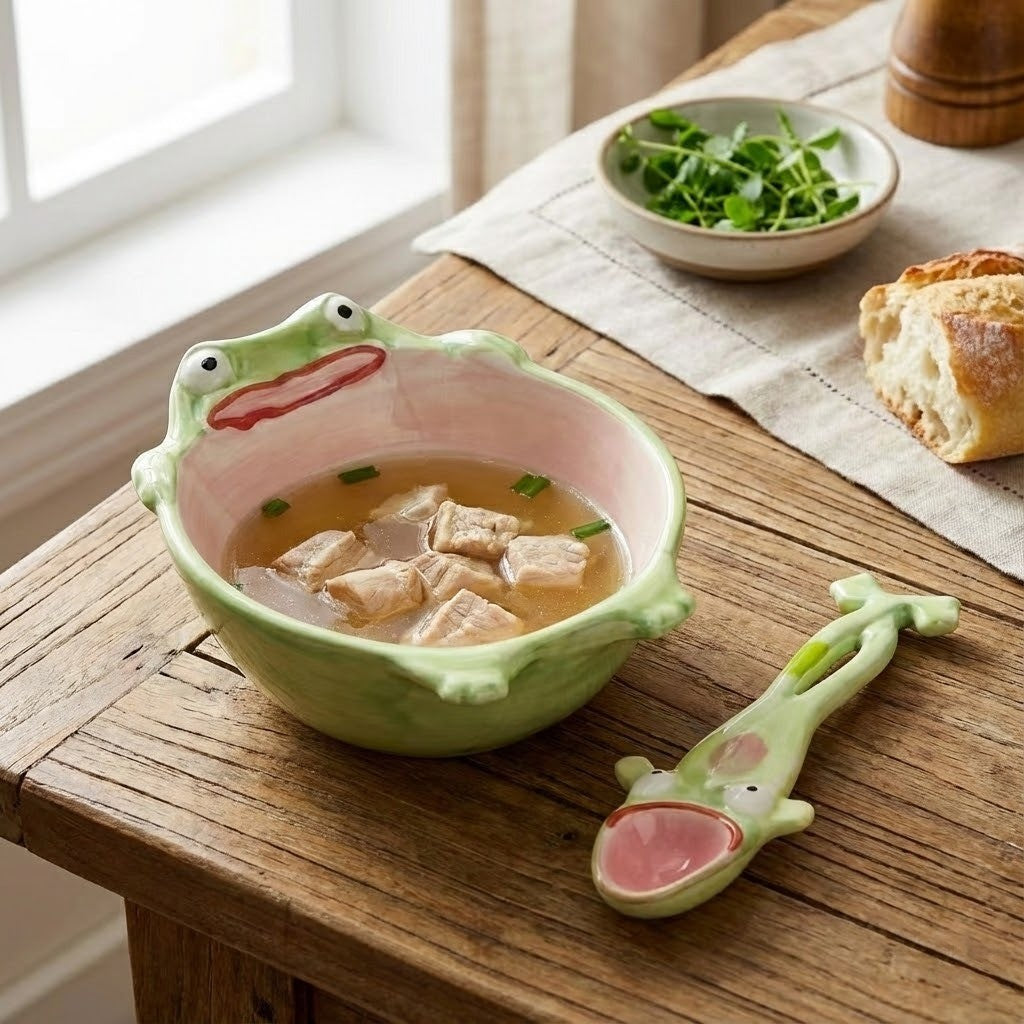 Frog Shape Ceramic Dining Bowl Set