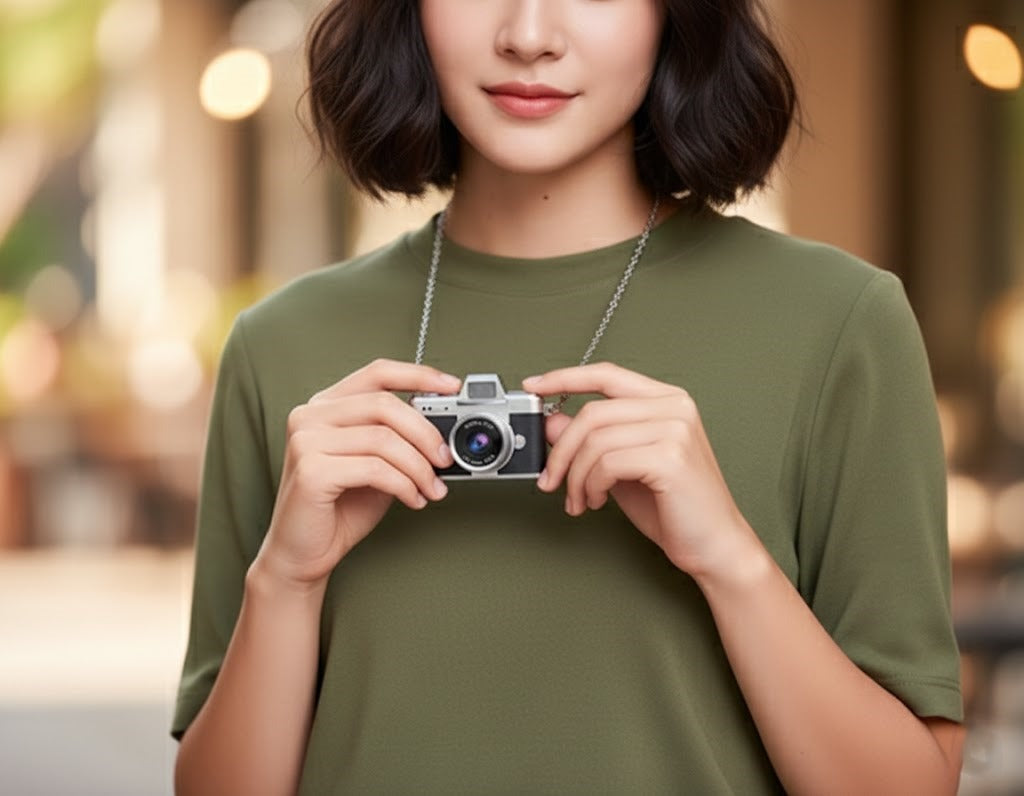 Retro Flip Screen Mini Camera Keychain