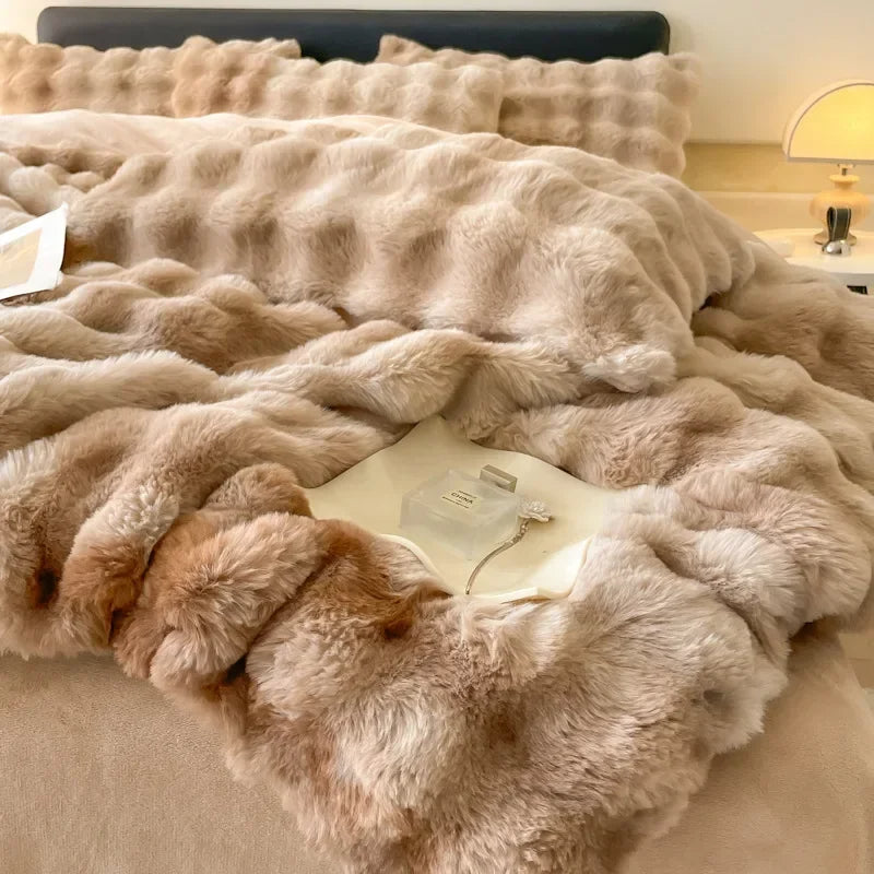 Soft Dream Furry Velvet Comforter Bedding Set