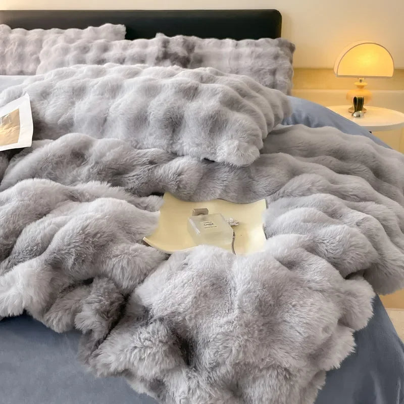 Soft Dream Furry Velvet Comforter Bedding Set