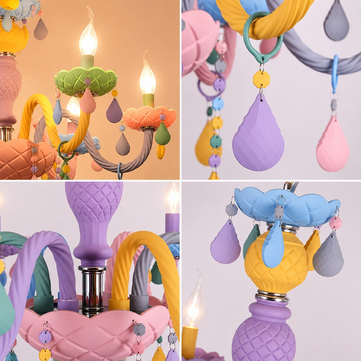 Pastel Dream Crystal Drop Chandelier