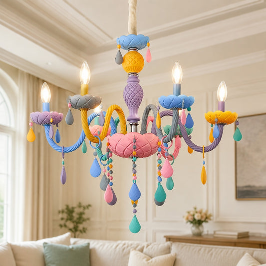 Pastel Dream Crystal Drop Chandelier