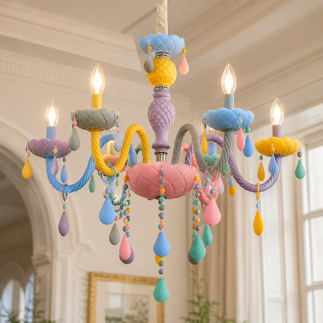 Pastel Dream Crystal Drop Chandelier