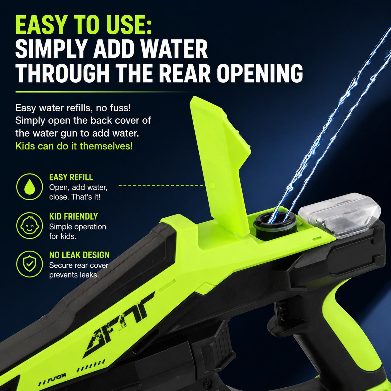 Surgeblaster Futuristic Rapid-Fire Electric Water Cannon Toy