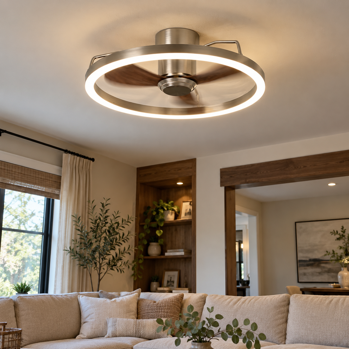 Ring Glow Retractable Blade Fan
