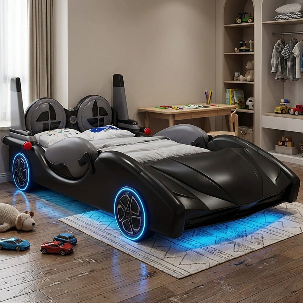 Speed Race Car LED Light Kids Bed