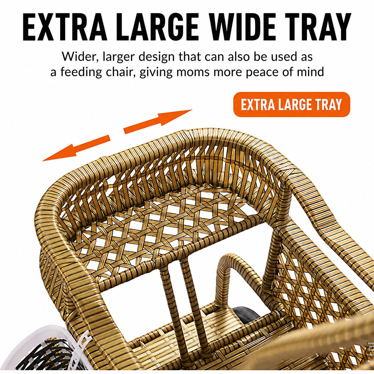 Bellaria Lightweight Vintage Rattan Summer Baby Stroller