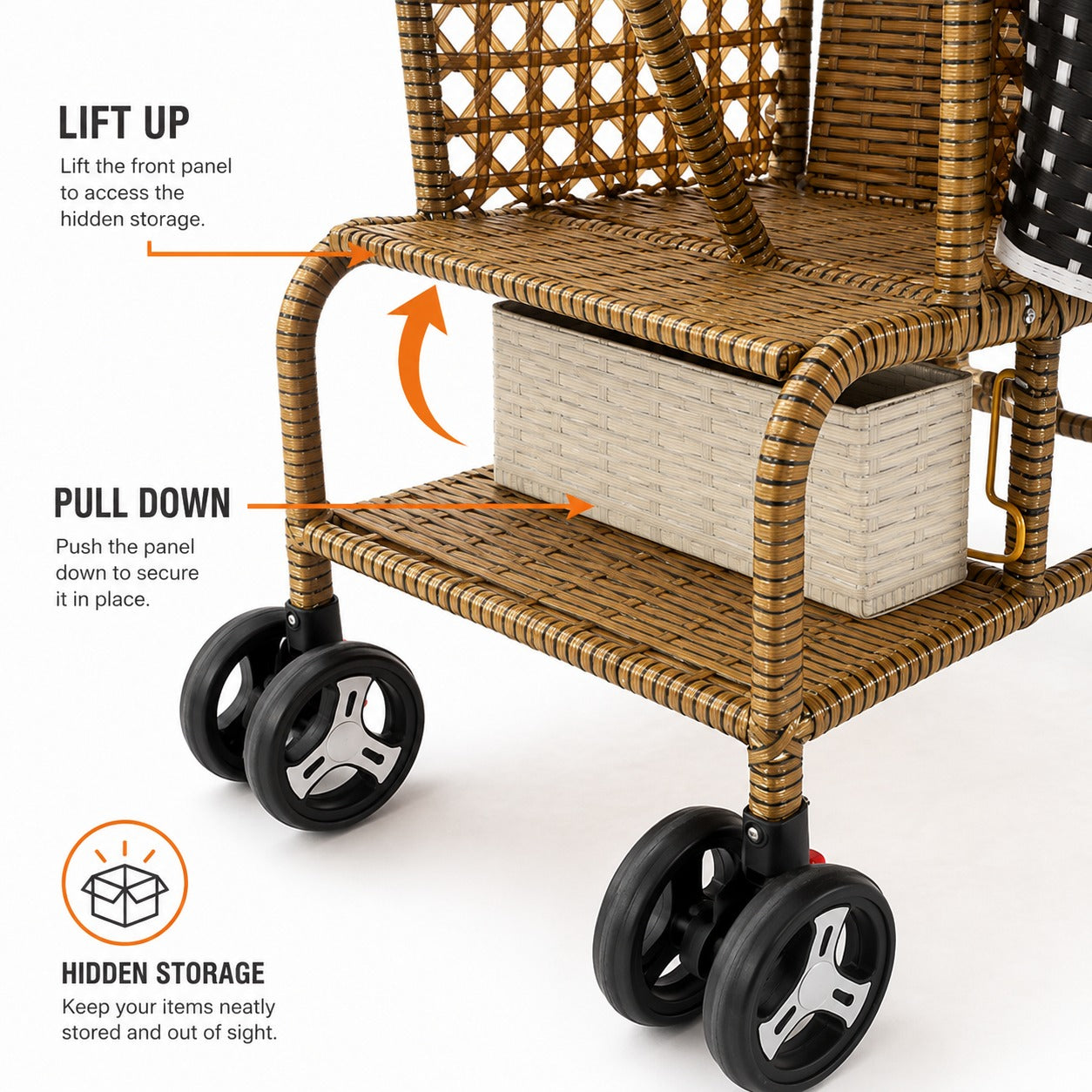 Bellaria Lightweight Vintage Rattan Summer Baby Stroller