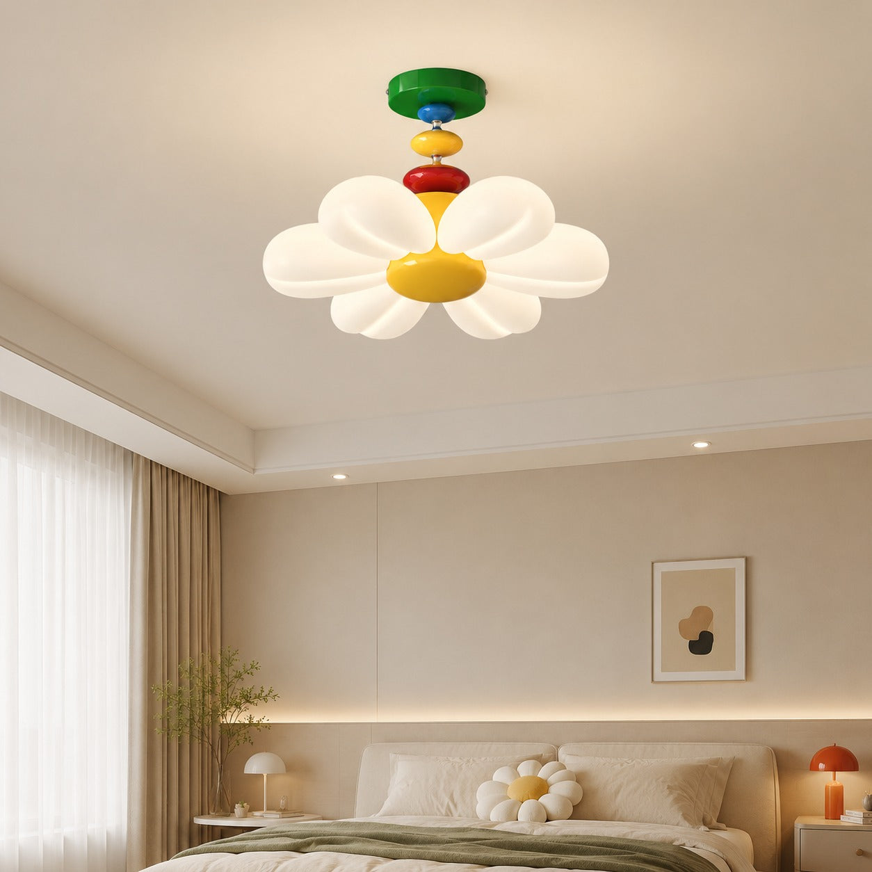 Daisy Chain Colorful Flower Kids Room Ceiling Light