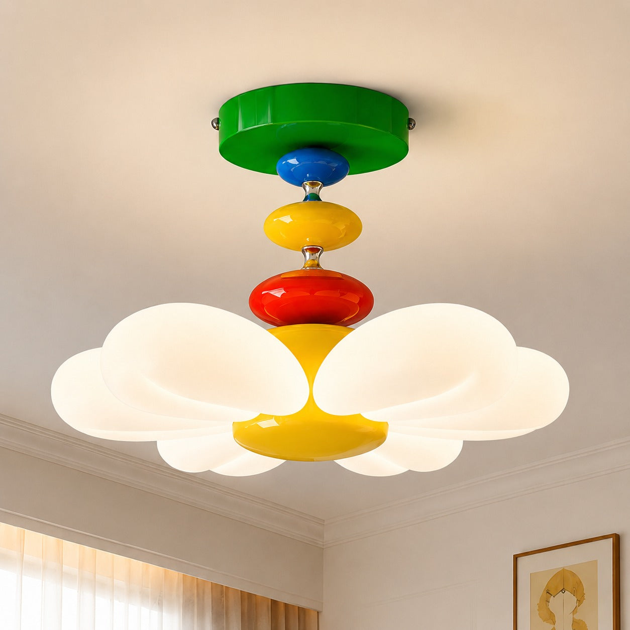 Daisy Chain Colorful Flower Kids Room Ceiling Light