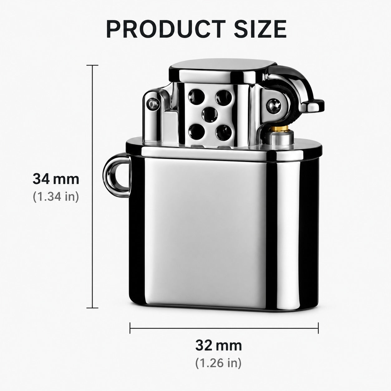 Spark Tag Metal Windproof Kerosene Keychain Lighter