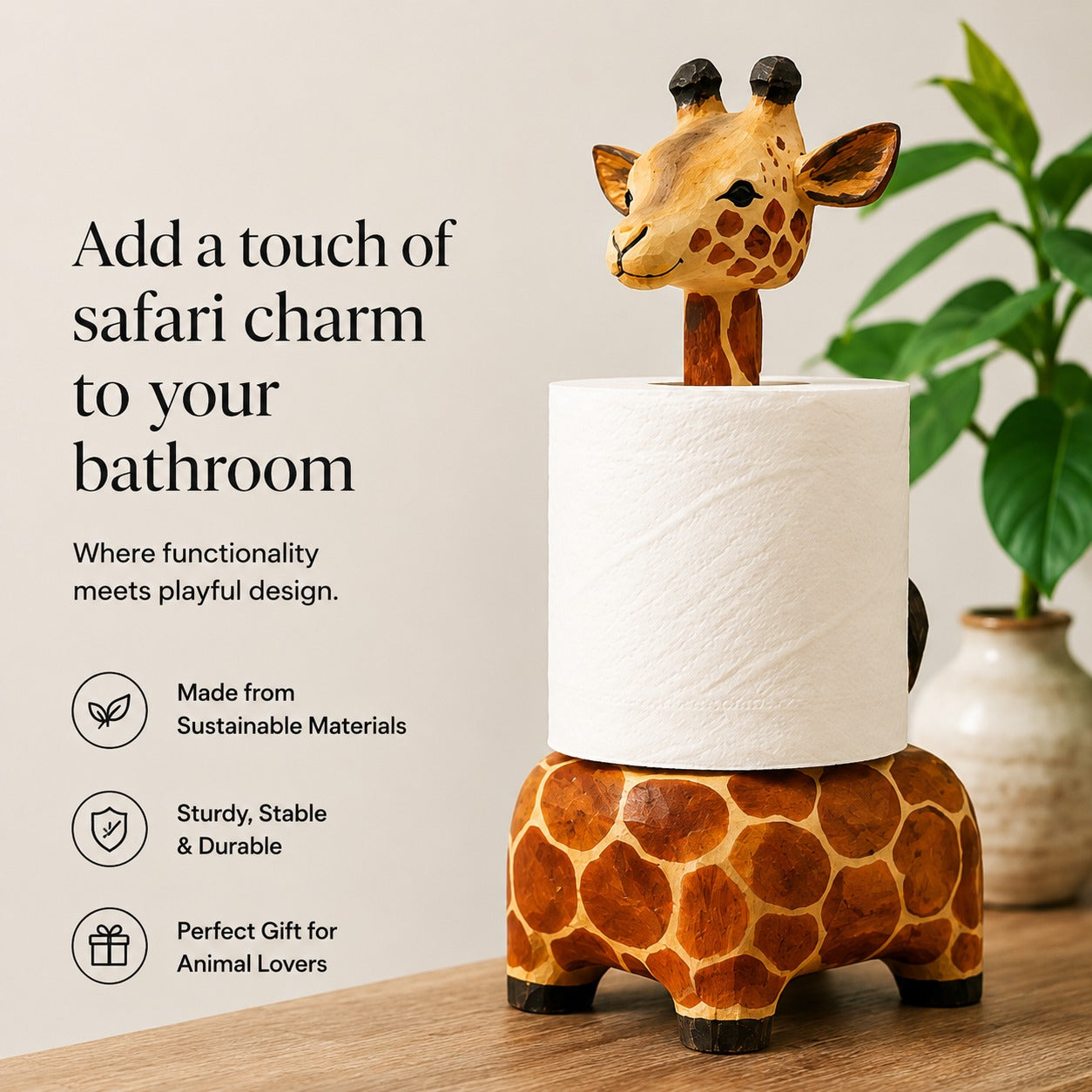 Happy Elephant Deer Toilet Paper Holder