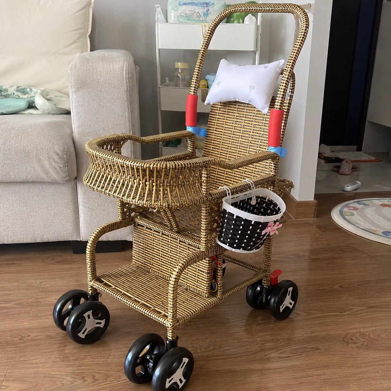 Bellaria Lightweight Vintage Rattan Summer Baby Stroller