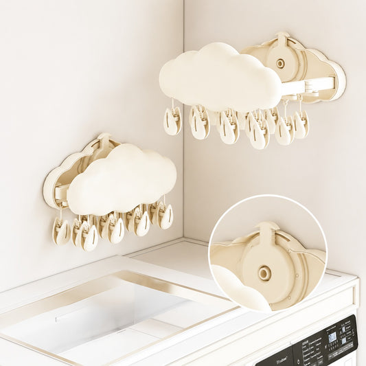 Pinned Cloud-Design Suction Foldable Laundry Rack