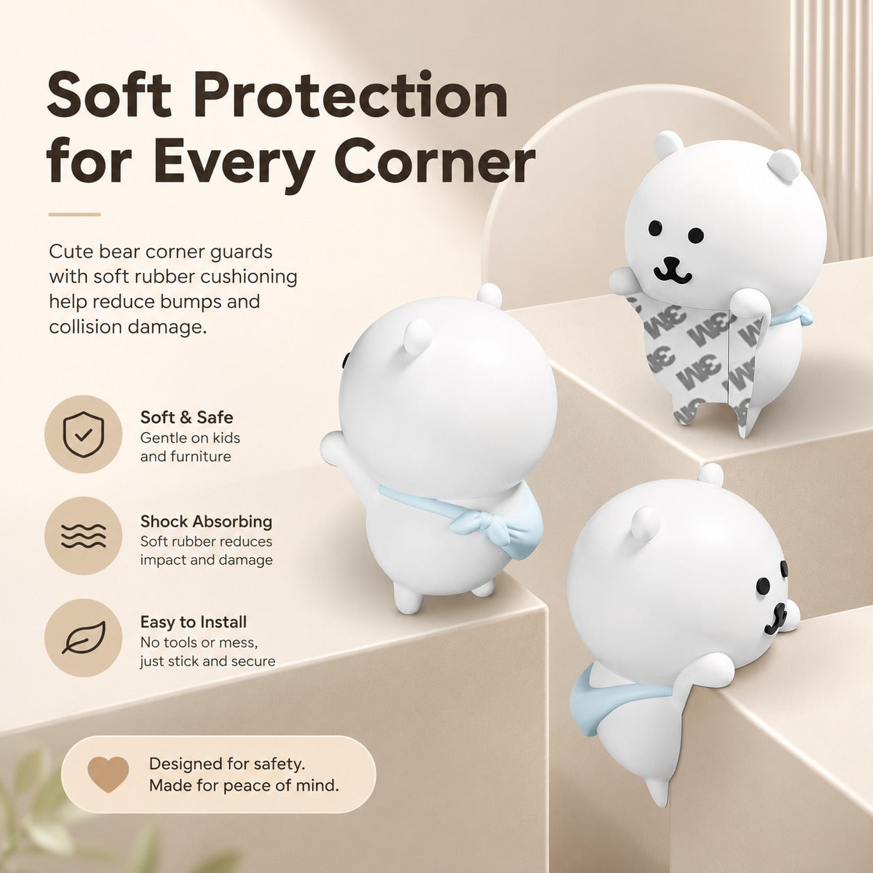 Gentle Bear Hug Anti-Collision Corner Protector