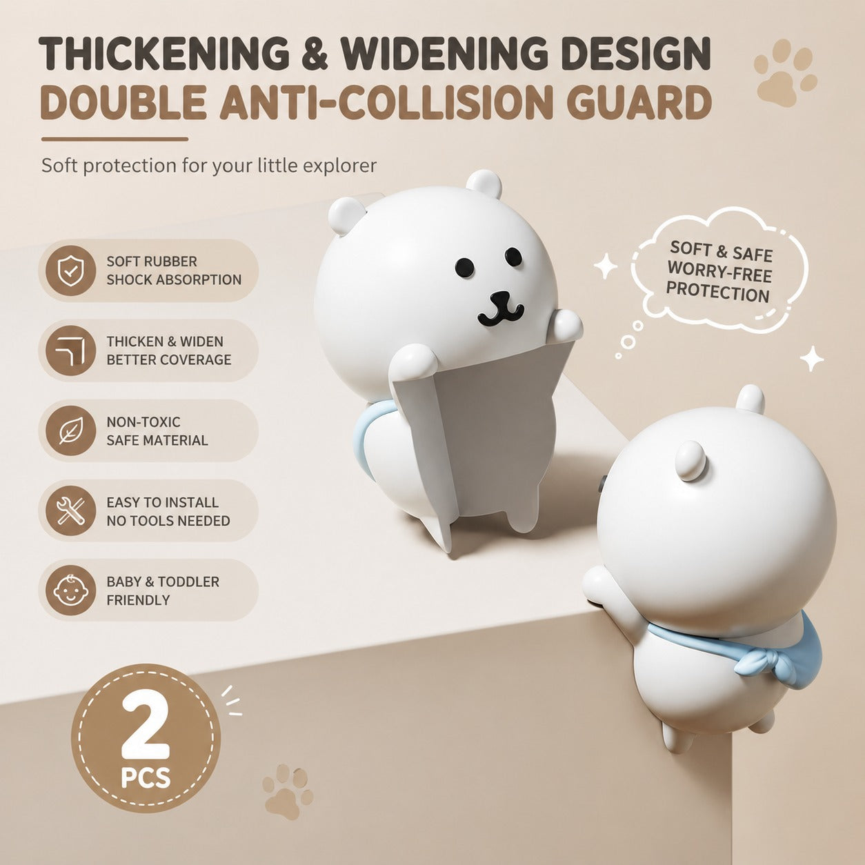 Gentle Bear Hug Anti-Collision Corner Protector