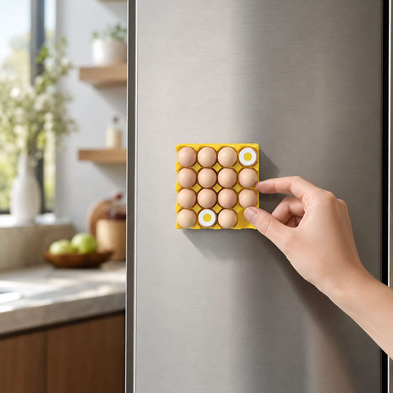 Magnetic Egg Carton Refrigerator Organizer