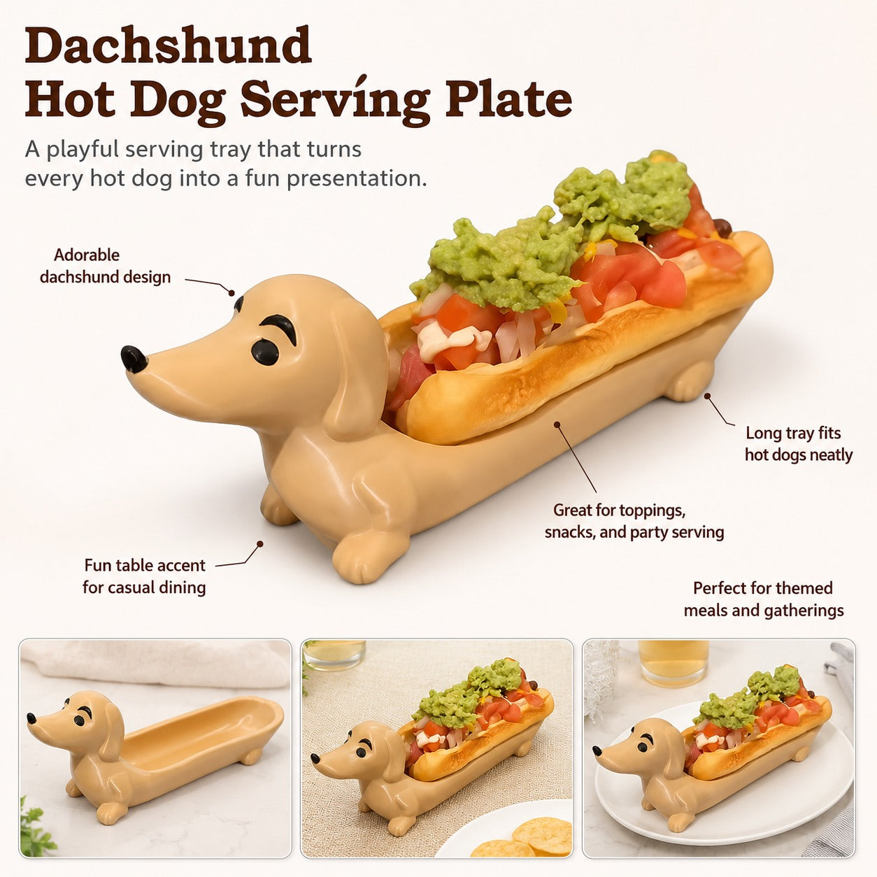Dachshund Hot Dog Serving Plate