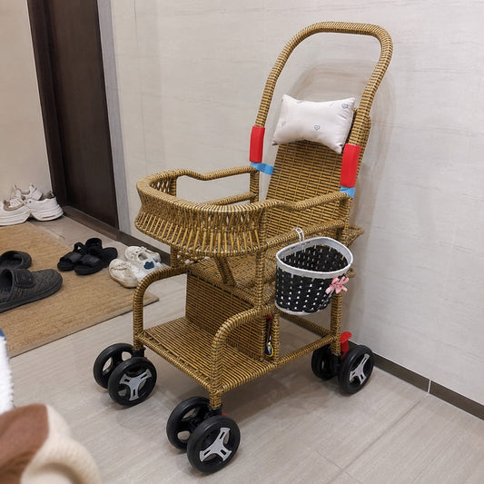 Bellaria Lightweight Vintage Rattan Summer Baby Stroller