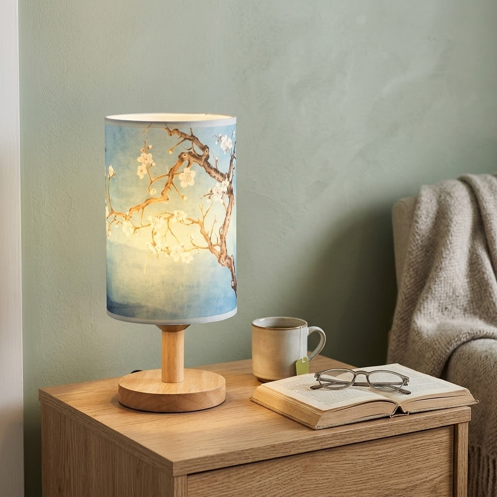 Sakura Glow Oriental Blossom Bedside Table Lamp