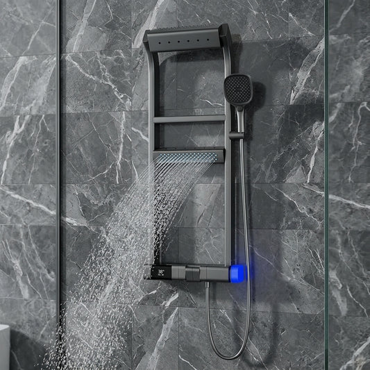 Modern LED Digital Display Thermostatic Piano Keys Shower Set