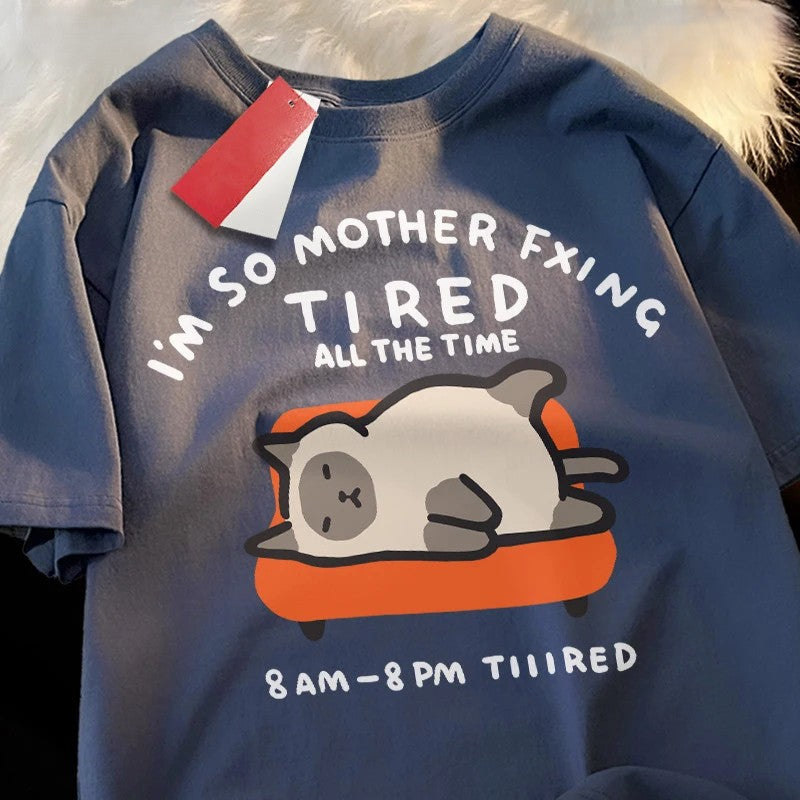Tired Cat Humor T-Shirt