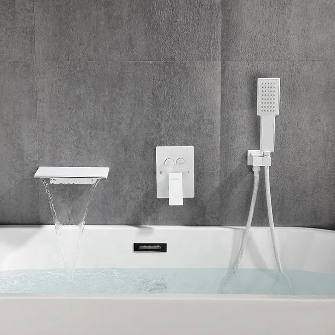 Wall-Embedded Waterfall Spout Bathtub Faucet