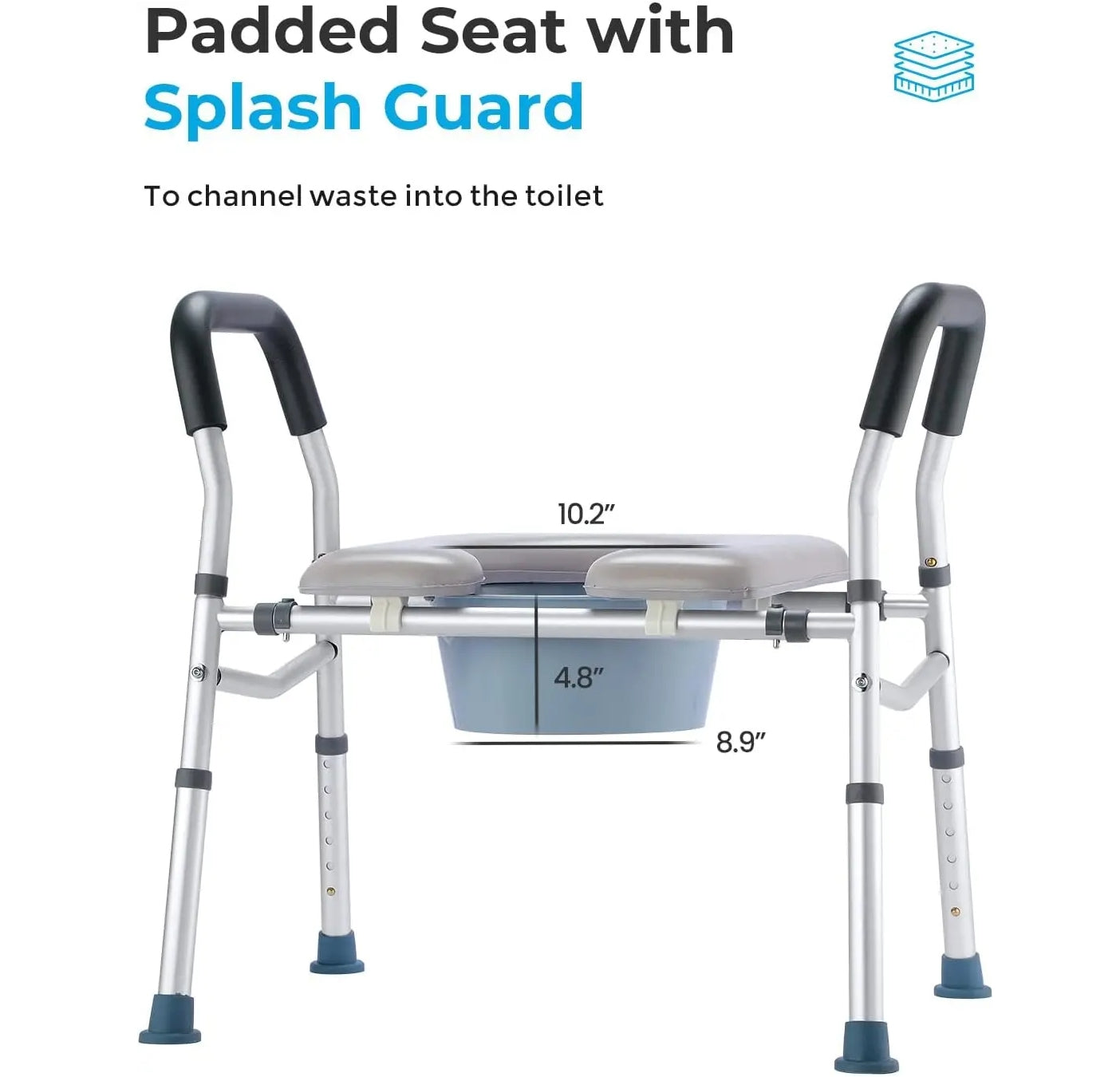 Elderly Friendly Adjustable Portable Toilet Seat