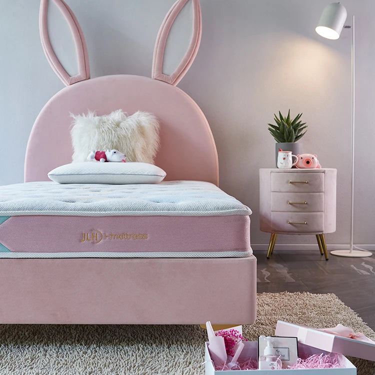 Rabbit Ears Pink Cute Kids Bed