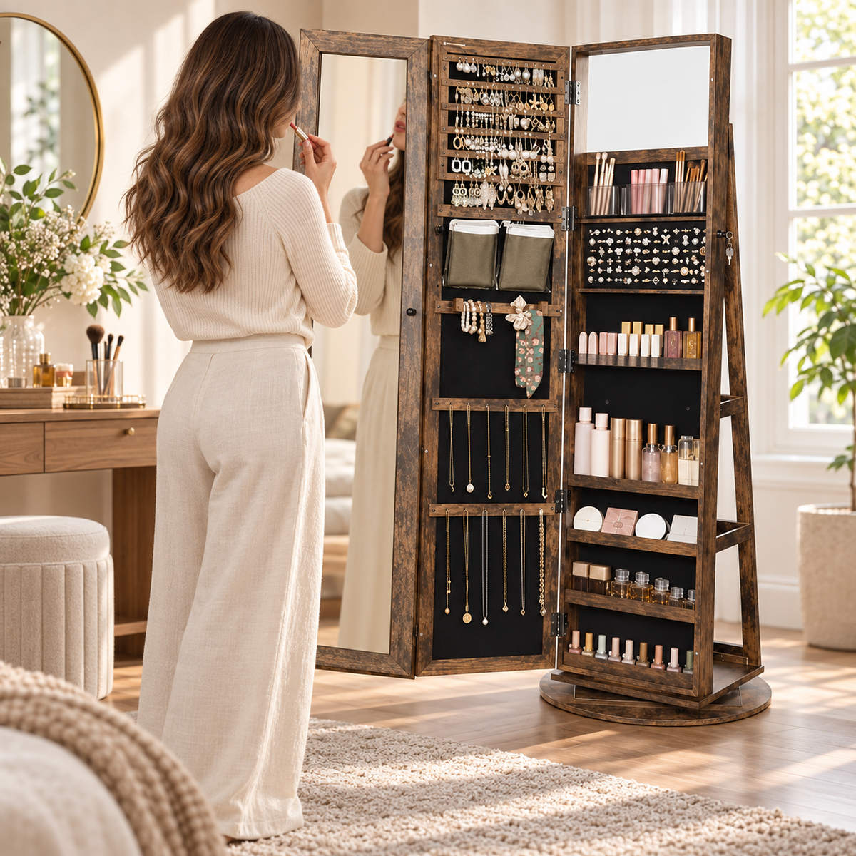 One Spin Away Full Length Jewelry Cabinet
