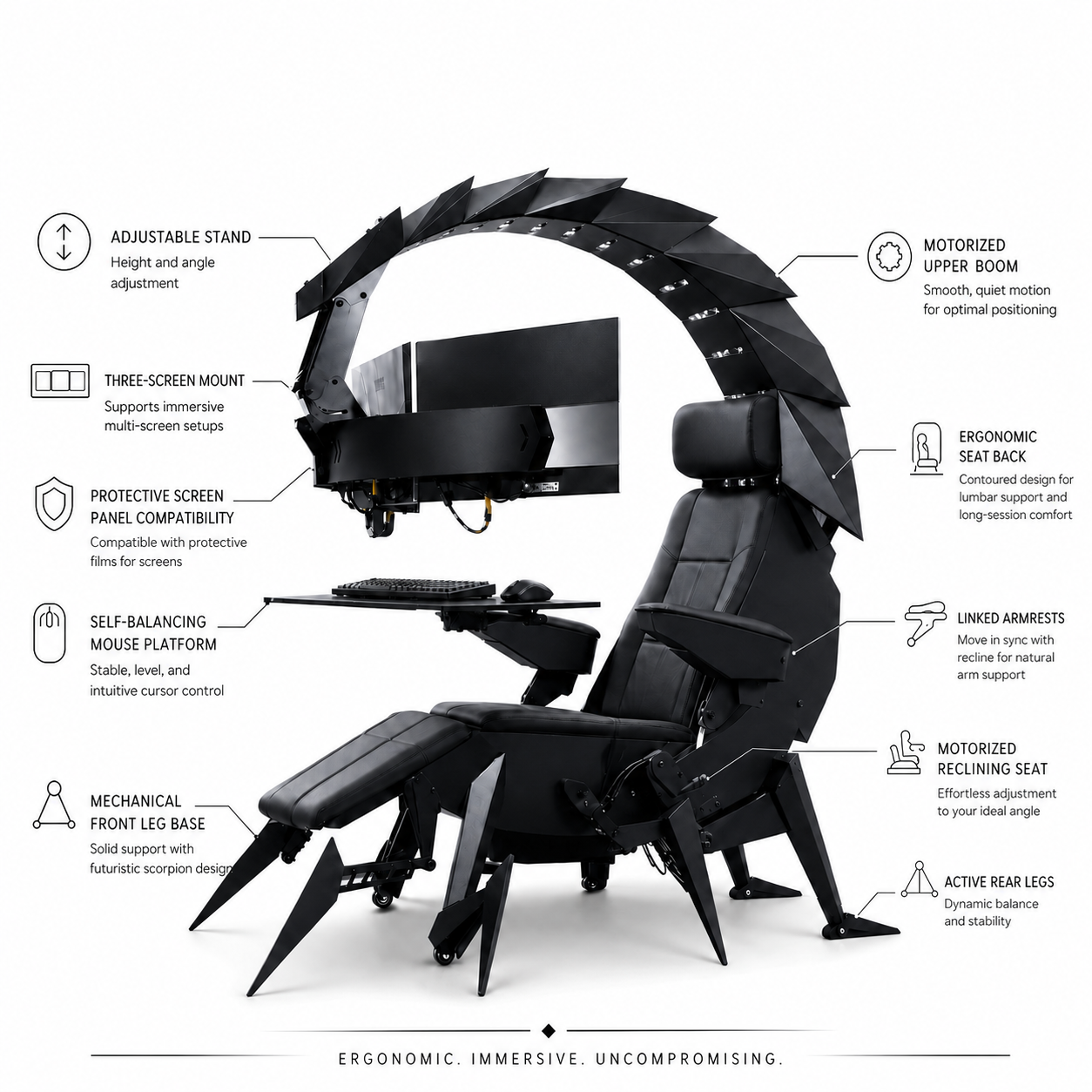 Zero Gravity Massage Ergonomic Scorpion Gaming Chair