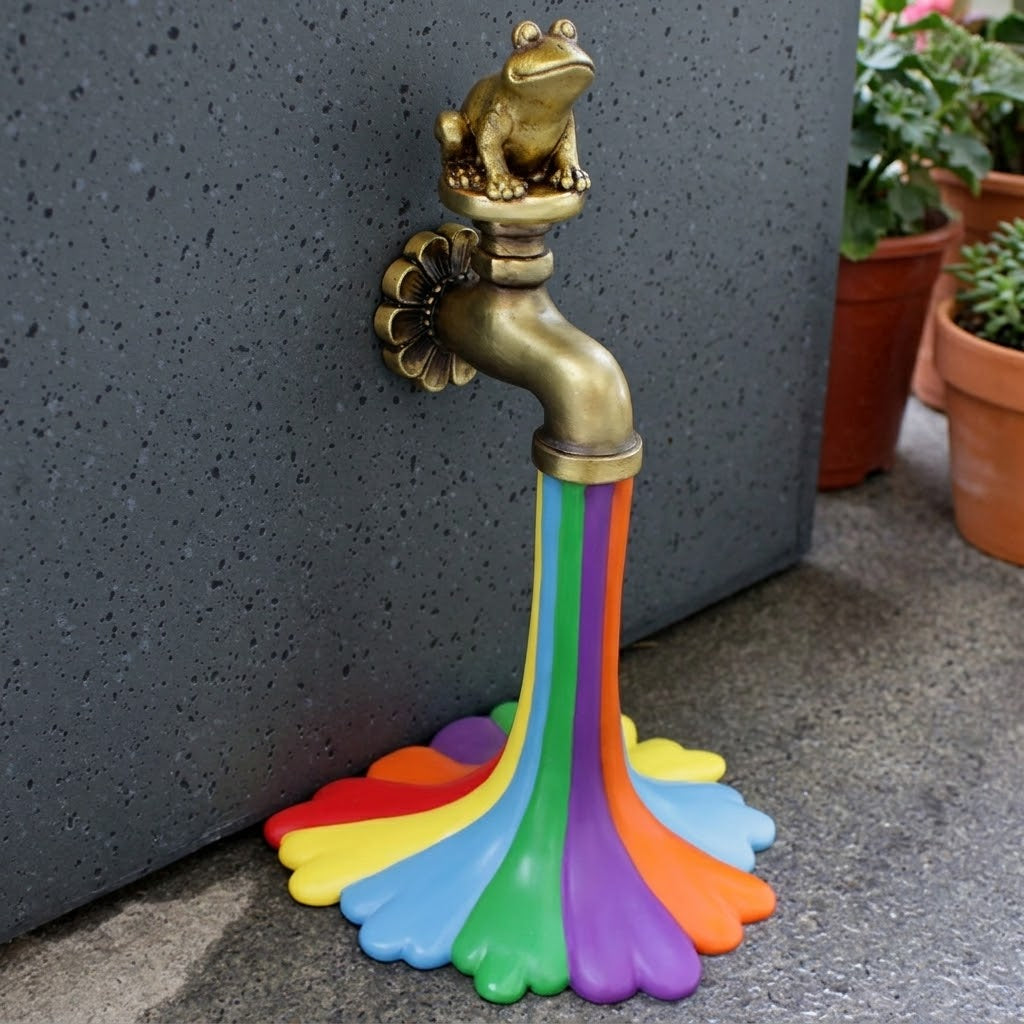 Flowing Rainbow Resin Statue Garden Decor