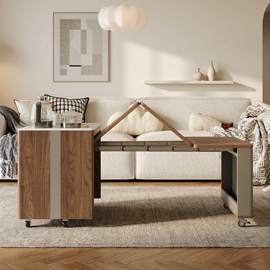 Japanese Minimalist Hidden Storage Coffee Table