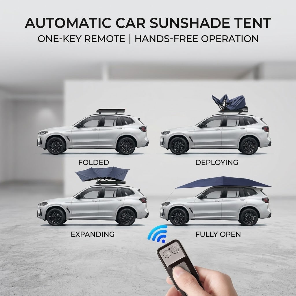 All-Weather Remote-Controlled Automatic Car UV Protection Umbrella