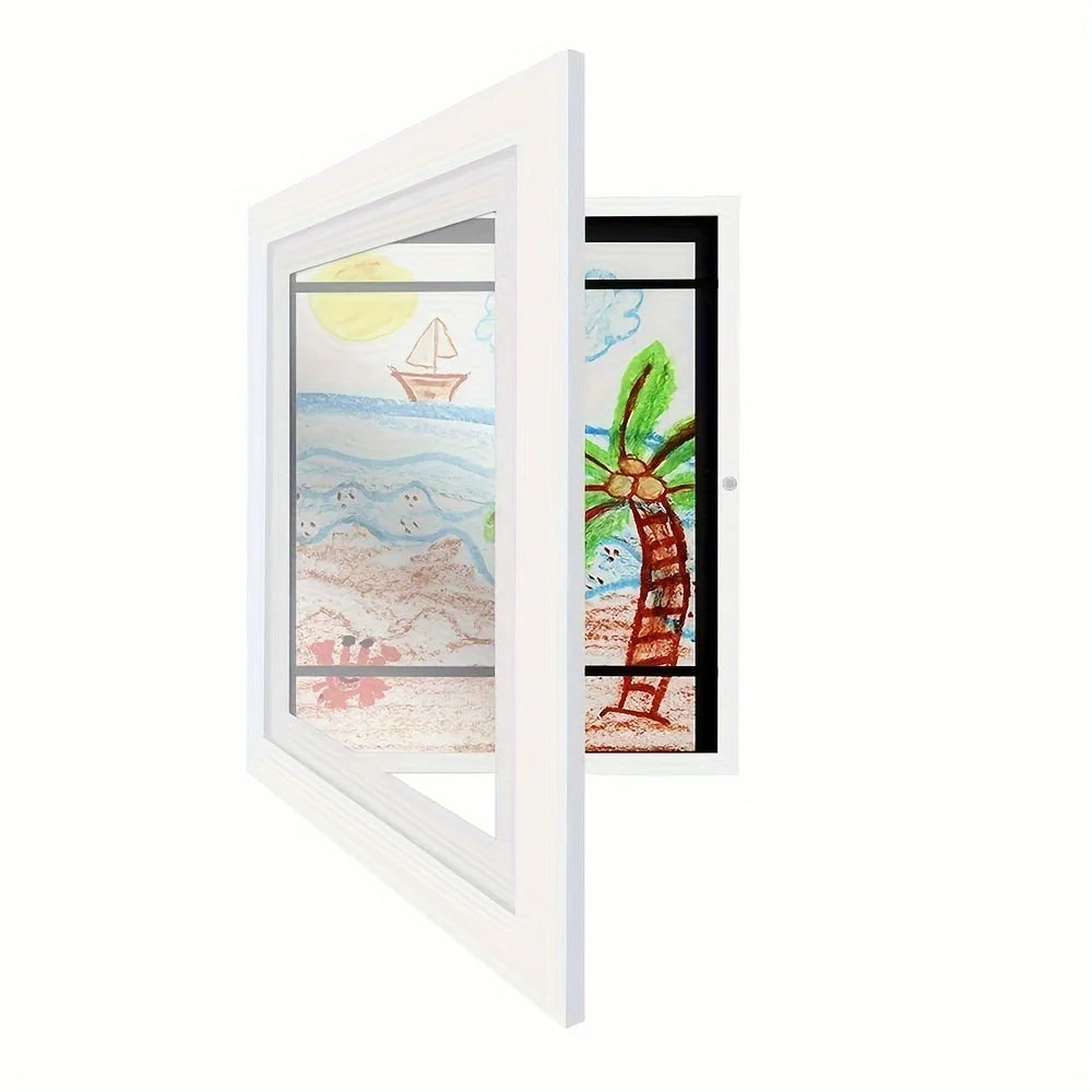 Magnetic Wooden Kids Easy Open Art Frame