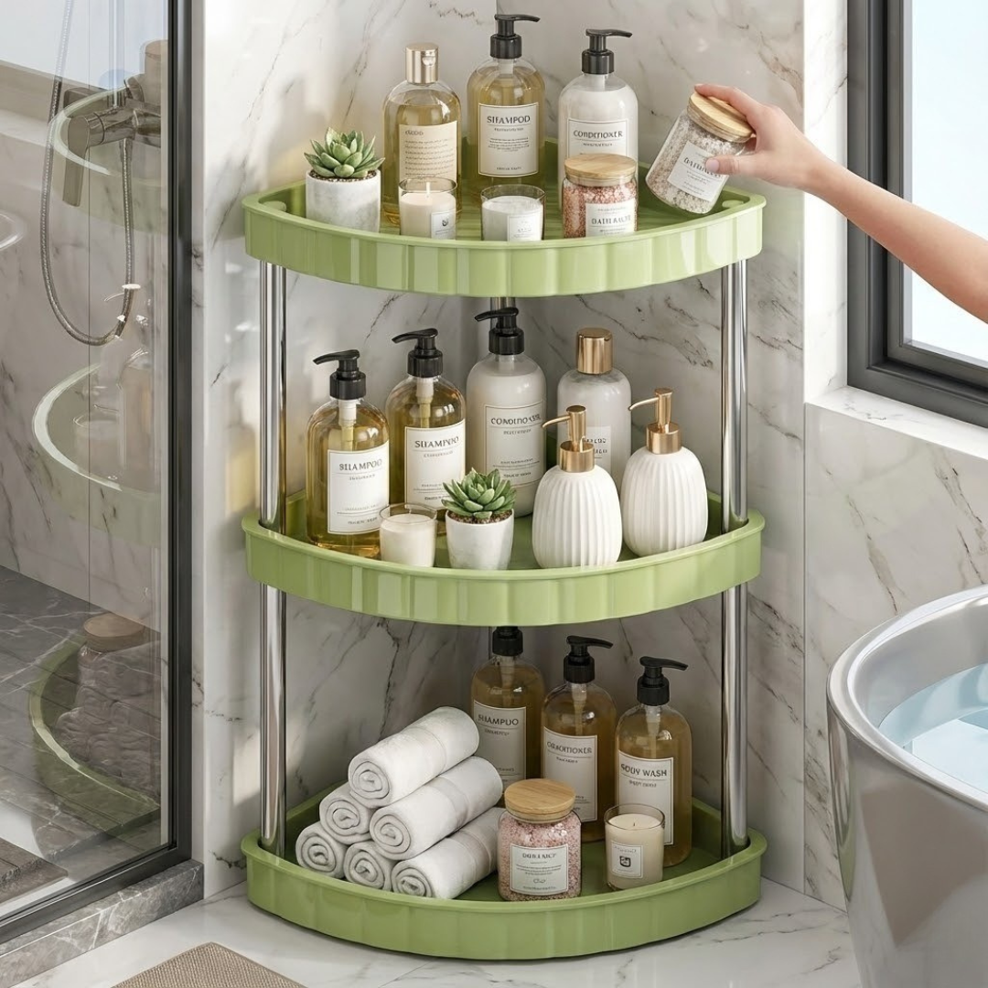 Bathroom Space-Saver Corner Organizer Rack