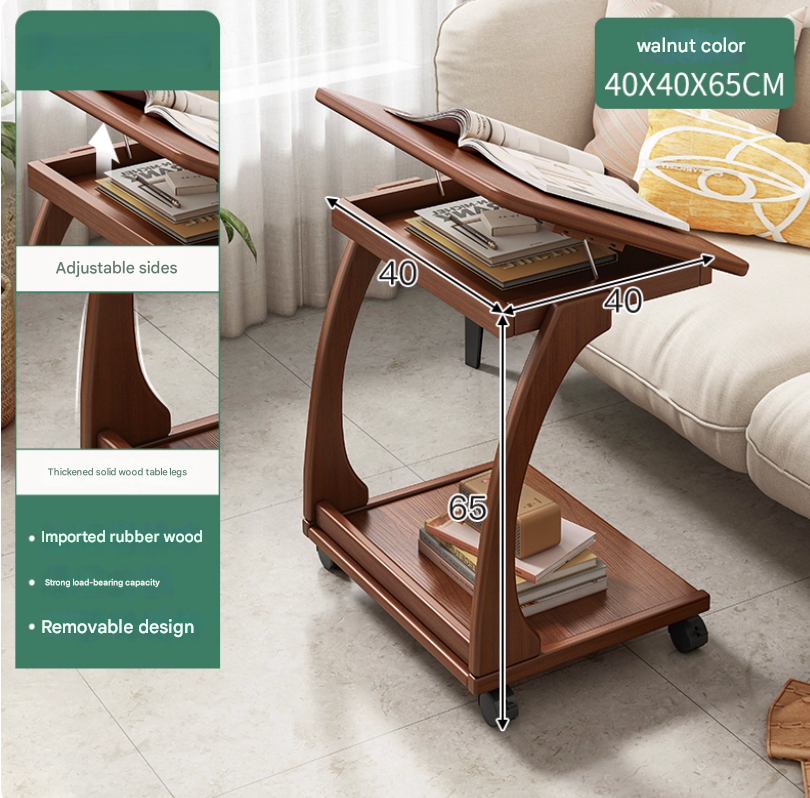 Italian Style Rolling Lift-Top Coffee Table