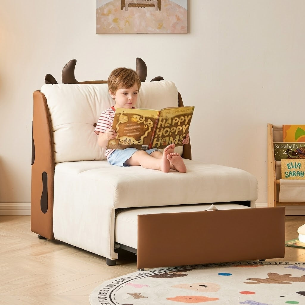 DairyDream Cute Tufted Convertible Lounge Sofa Bed