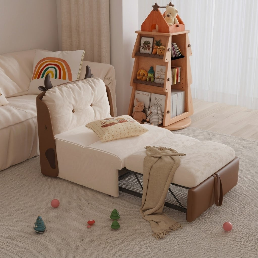 DairyDream Cute Tufted Convertible Lounge Sofa Bed