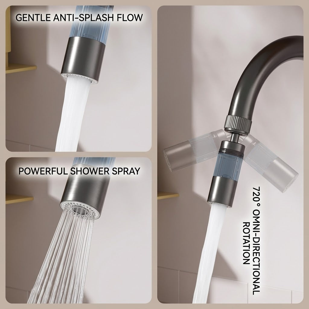 Multi-Angle Swivel Faucet Filter Adapter