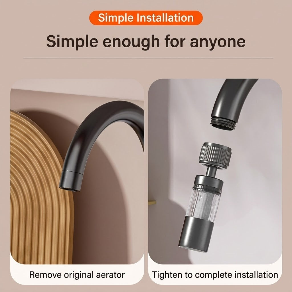 Multi-Angle Swivel Faucet Filter Adapter