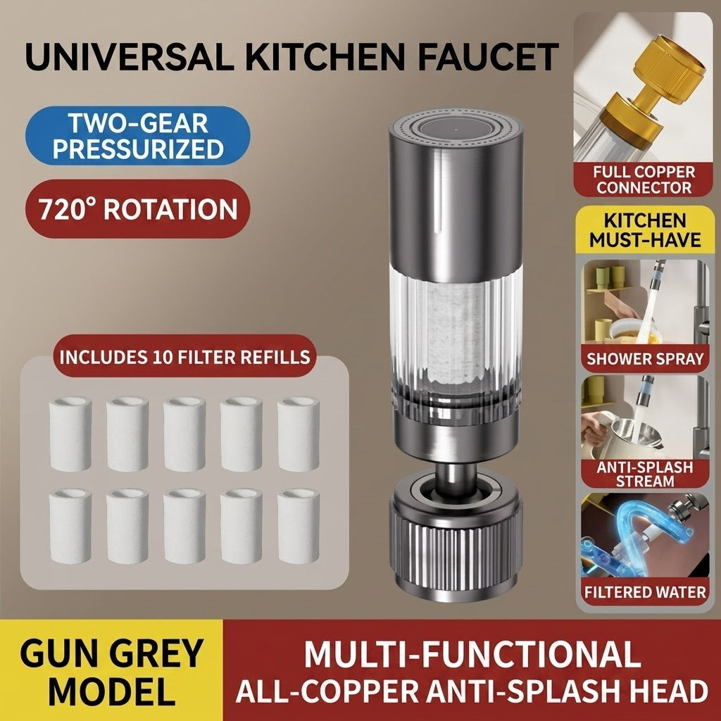 Multi-Angle Swivel Faucet Filter Adapter