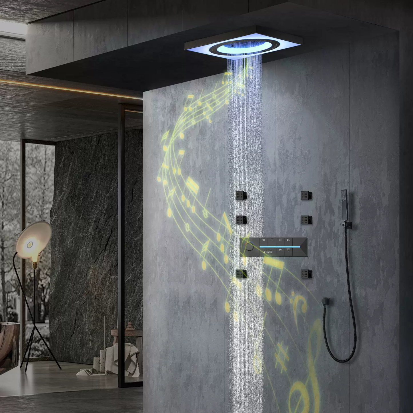 Rainfall Smart LED Music Shower System