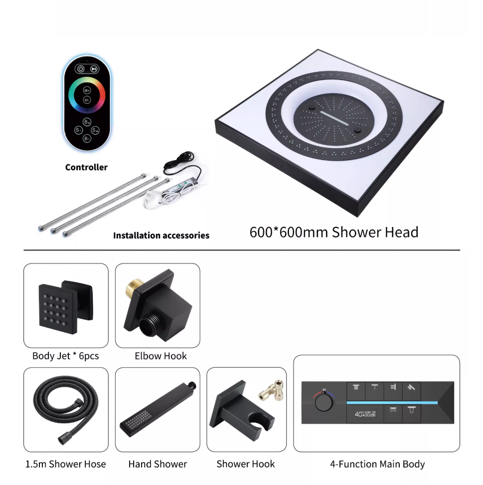 Rainfall Smart LED Music Shower System