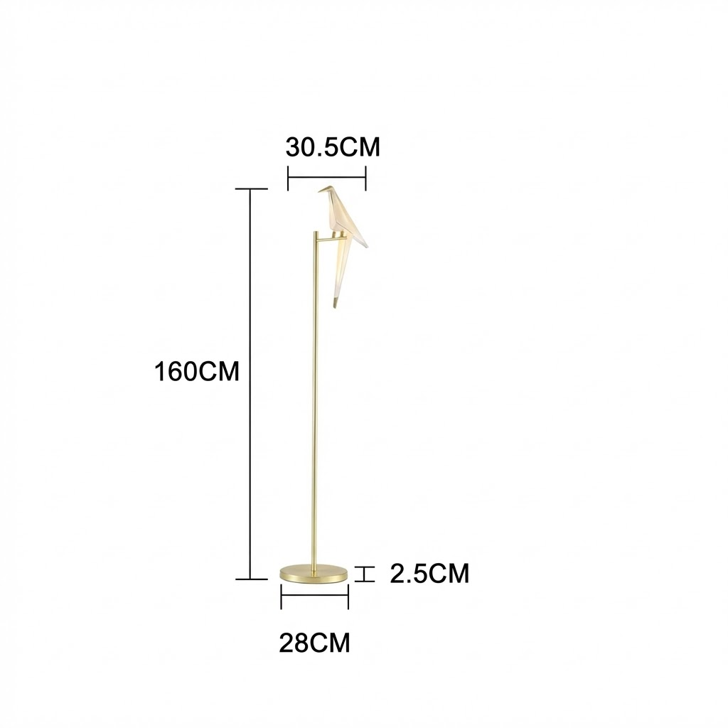 Origami Bird Sculptural Floor Lamp