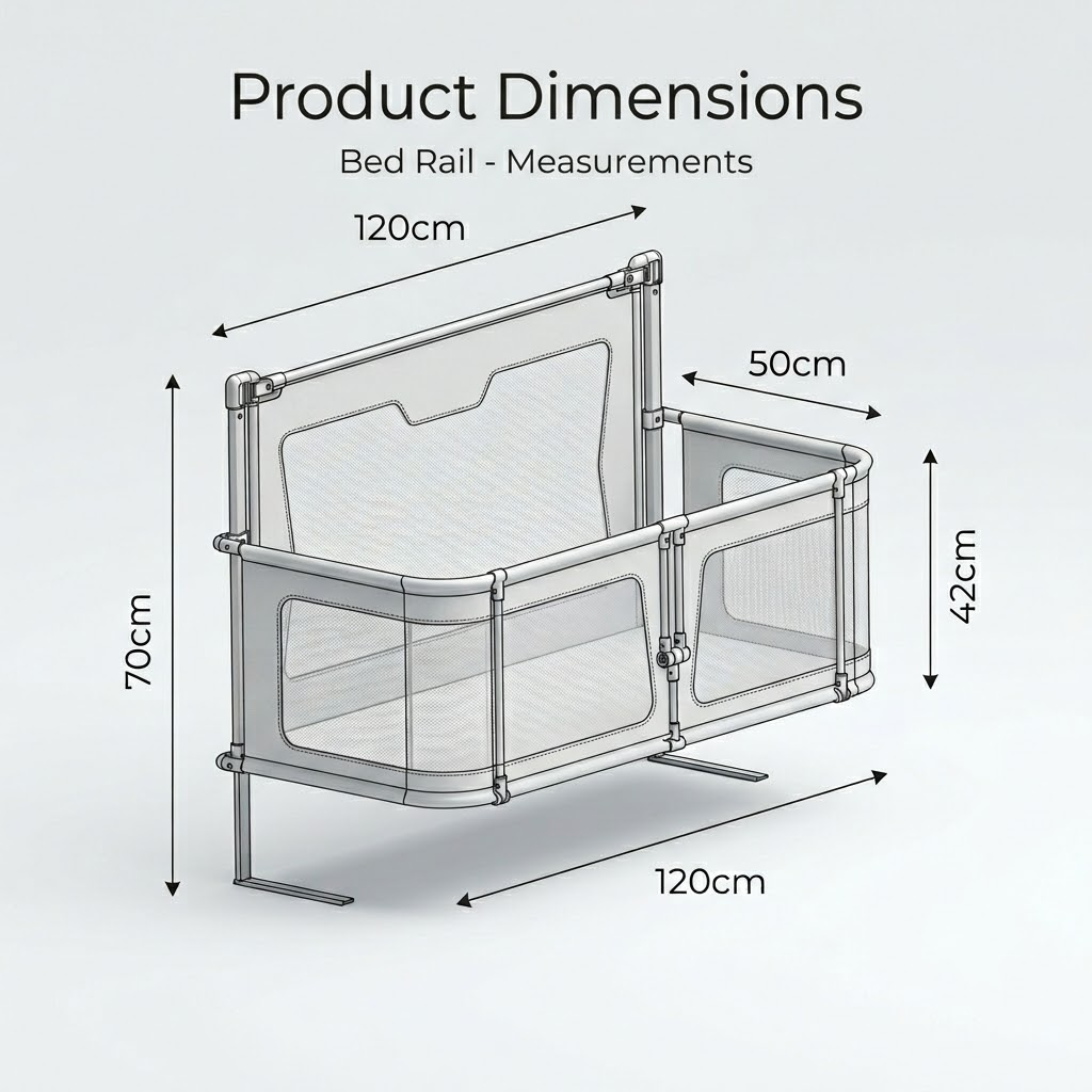 Baby Comfy Safety Lightweight Bed Side Crib