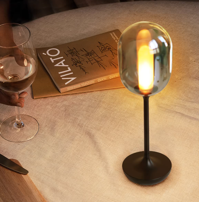 Oval Glow Glass LED Table Lamp