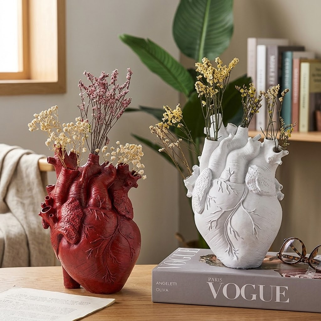 Lovesick Anatomical Heart Ceramic Flower Vase