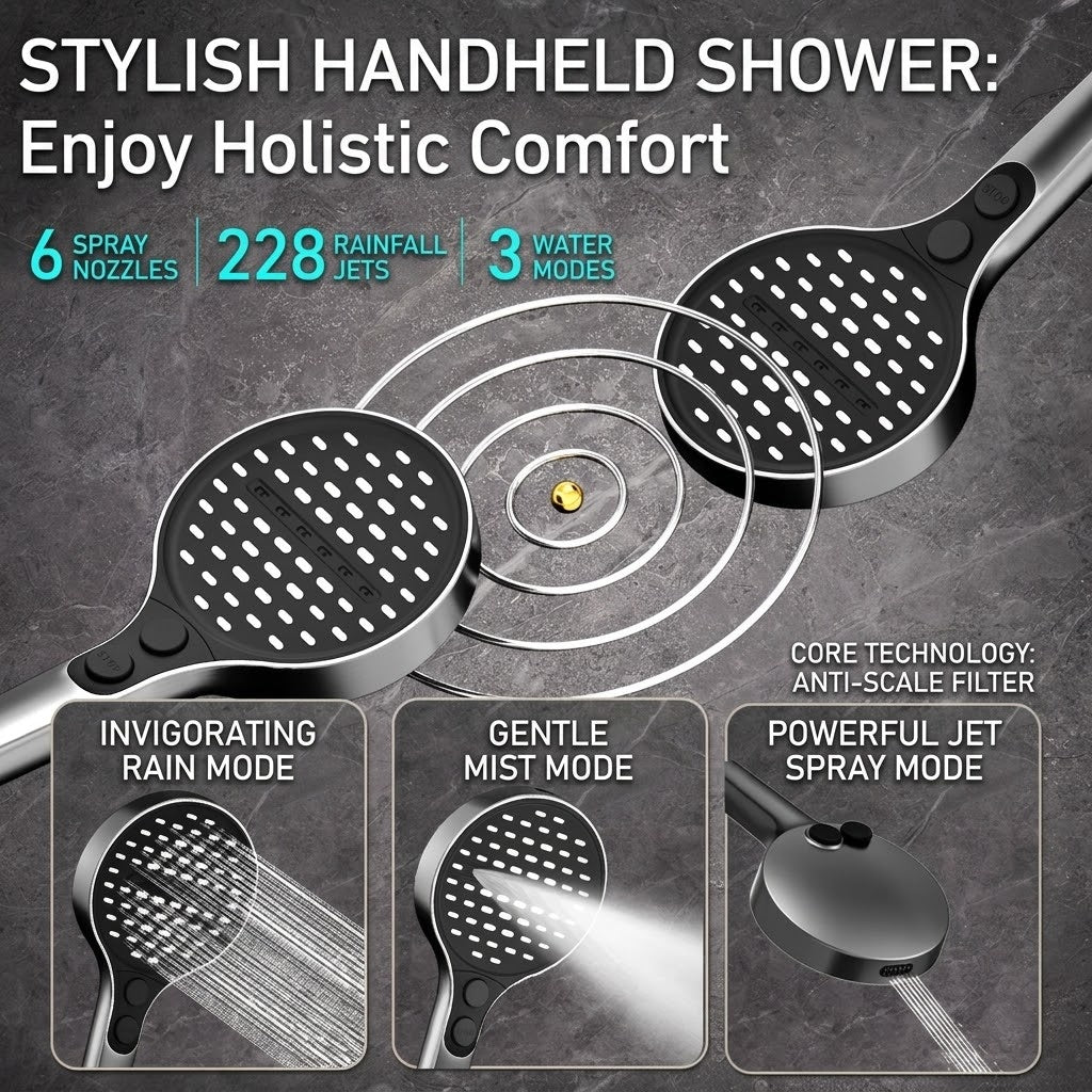 Goccera Thermostatic Rainfall Multifunctional Shower System