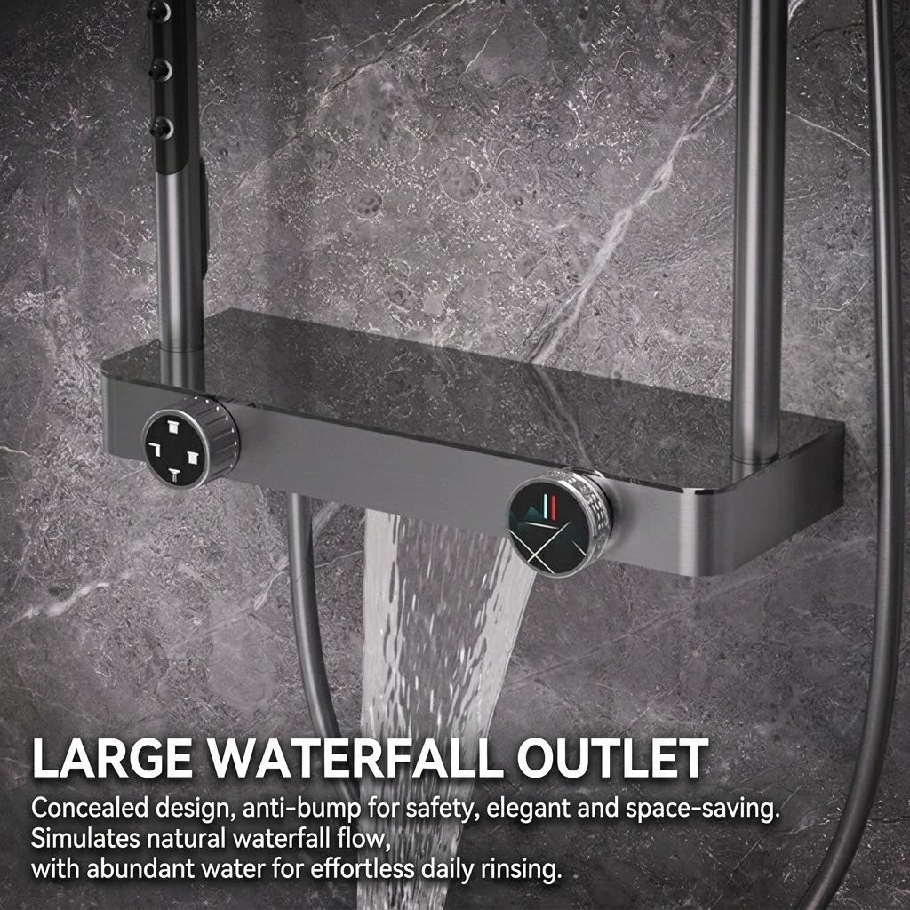 Goccera Thermostatic Rainfall Multifunctional Shower System